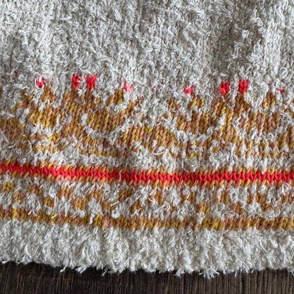 Anthropologie Sleeveless Sweater Fair Isle Boucle Coastal French Cottagecore M M - Picture 5 of 8